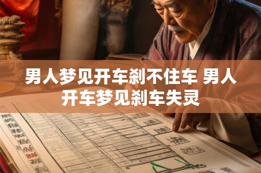 男人梦见开车刹不住车 男人开车梦见刹车失灵