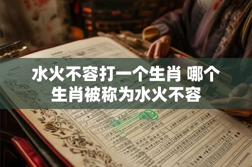 水火不容打一个生肖 哪个生肖被称为水火不容