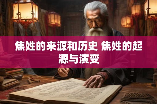 焦姓的来源和历史 焦姓的起源与演变
