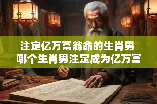 注定亿万富翁命的生肖男 哪个生肖男注定成为亿万富翁