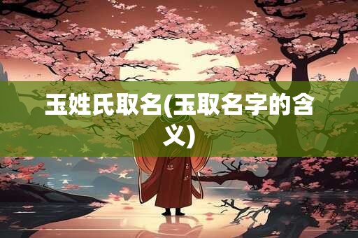 玉姓氏取名(玉取名字的含义)