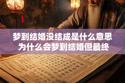梦到结婚没结成是什么意思 为什么会梦到结婚但最终没有结成婚呢