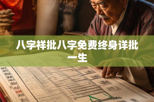 八字祥批八字免费终身详批一生