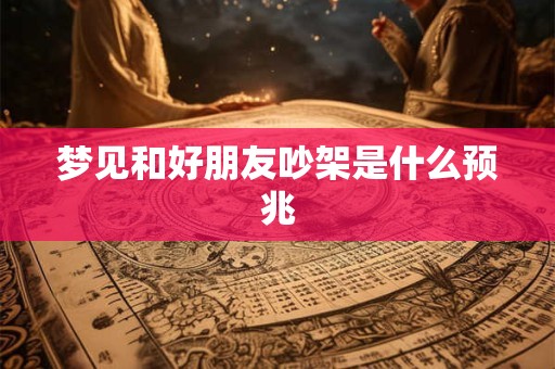 梦见和好朋友吵架是什么预兆