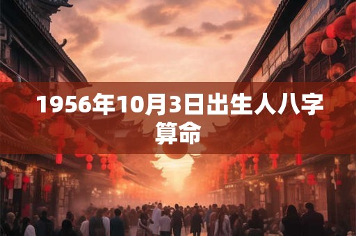 1956年10月3日出生人八字算命