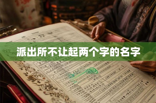 派出所不让起两个字的名字