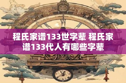 程氏家谱133世字辈 程氏家谱133代人有哪些字辈