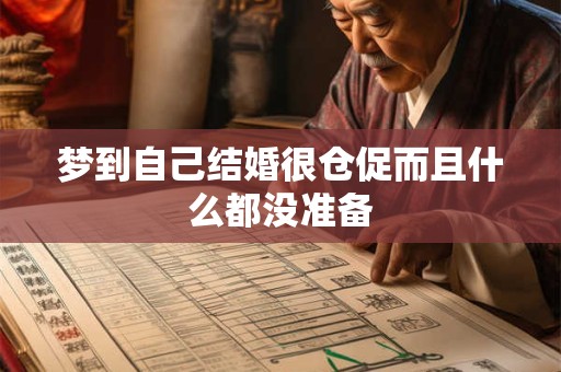 梦到自己结婚很仓促而且什么都没准备