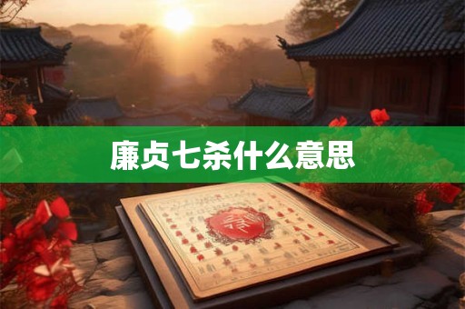 廉贞七杀什么意思