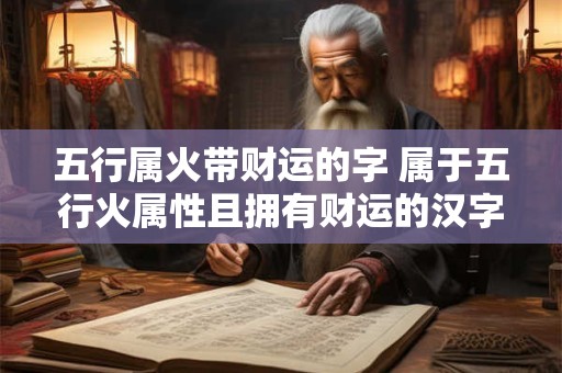 五行属火带财运的字 属于五行火属性且拥有财运的汉字有哪些