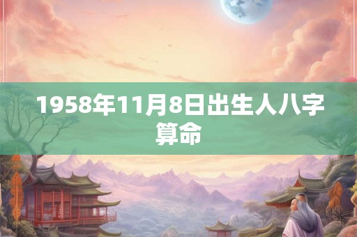 1958年11月8日出生人八字算命