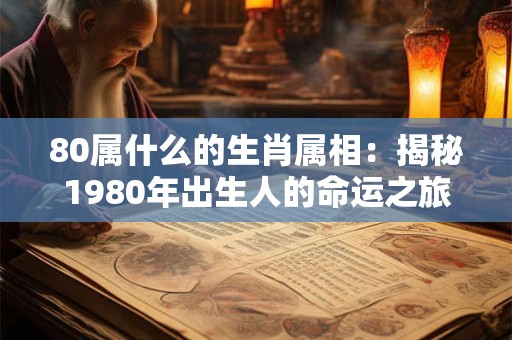 80属什么的生肖属相：揭秘1980年出生人的命运之旅