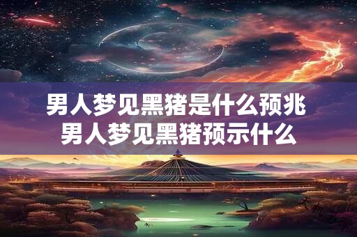 男人梦见黑猪是什么预兆 男人梦见黑猪预示什么