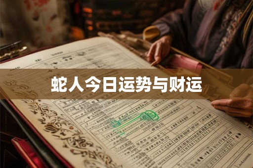 蛇人今日运势与财运
