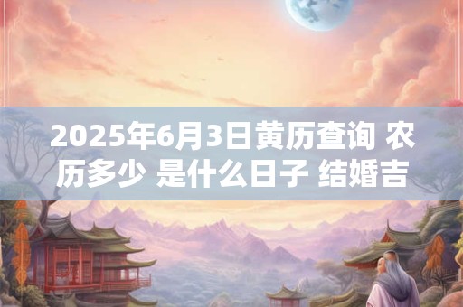 2025年6月3日黄历查询 农历多少 是什么日子 结婚吉时