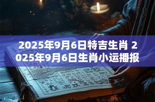 2026年9月6日特吉生肖 2026年9月6日生肖小运播报 2026年9月6日特吉生肖 2026年9月6日生肖小运播报