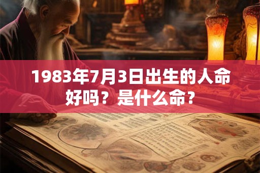 1983年7月3日出生的人命好吗？是什么命？