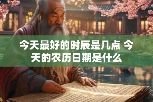 今天最好的时辰是几点 今天的农历日期是什么