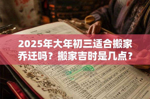 2025年大年初三适合搬家乔迁吗?搬家吉时是几点? 2025年大年初三适合搬家乔迁吗?搬家吉时是几点?