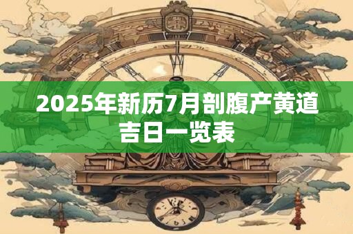 2025年新历7月剖腹产黄道吉日一览表