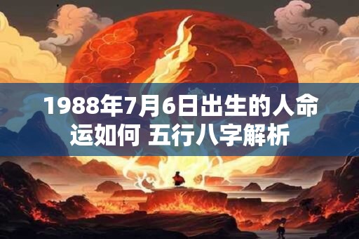 1988年7月6日出生的人命运如何 五行八字解析