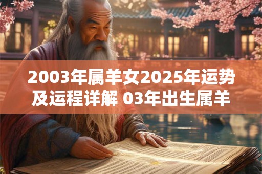 2003年属羊女2025年运势及运程详解 03年出生属羊人2025全年每月运势女性