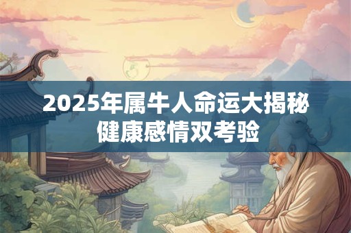 2025年属牛人命运大揭秘 健康感情双考验