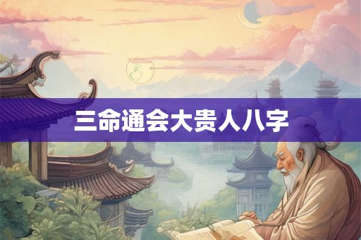 三命通会大贵人八字