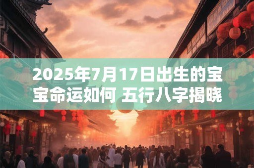 2025年7月17日出生的宝宝命运如何 五行八字揭晓