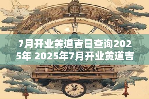 7月开业黄道吉日查询2025年 2025年7月开业黄道吉日