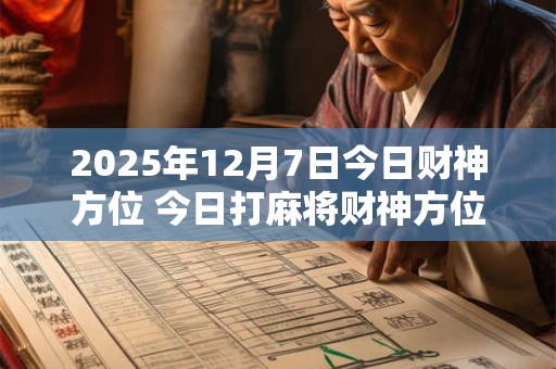 2025年12月7日今日财神方位 今日打麻将财神方位一览表 2025年12月7日今日财神方位 今日打麻将财神方位一览表