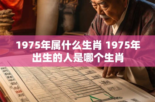 1975年属什么生肖 1975年出生的人是哪个生肖