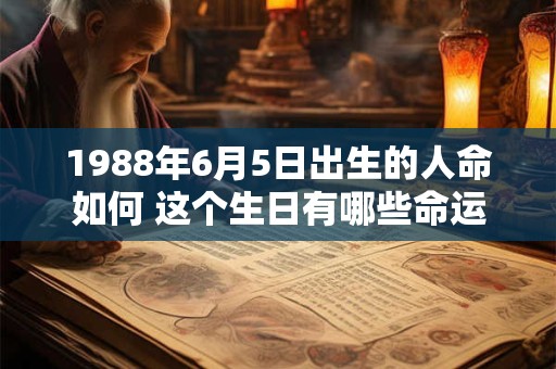 1988年6月5日出生的人命如何 这个生日有哪些命运玄机