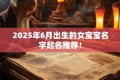 2025年6月出生的女宝宝名字起名推荐！