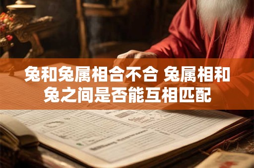 兔和兔属相合不合 兔属相和兔之间是否能互相匹配