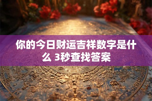 你的今日财运吉祥数字是什么 3秒查找答案