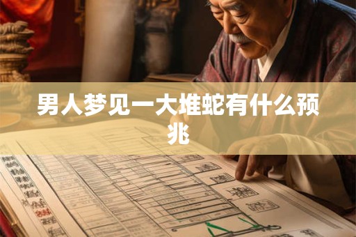 男人梦见一大堆蛇有什么预兆