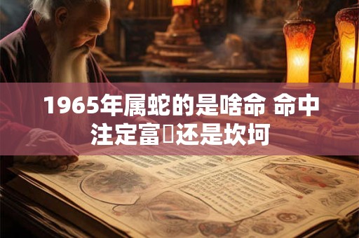 1965年属蛇的是啥命 命中注定富貴还是坎坷