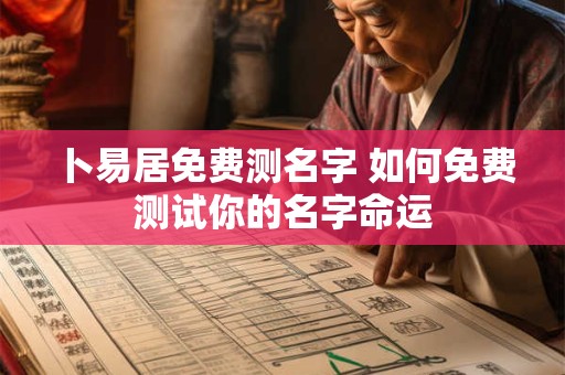卜易居免费测名字 如何免费测试你的名字命运