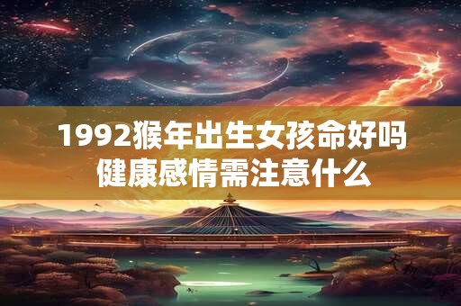1992猴年出生女孩命好吗 健康感情需注意什么