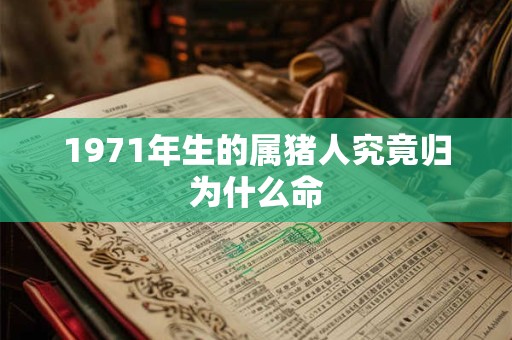 1971年生的属猪人究竟归为什么命