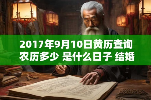 2017年9月10日黄历查询 农历多少 是什么日子 结婚吉时