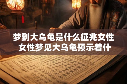 梦到大乌龟是什么征兆女性 女性梦见大乌龟预示着什么