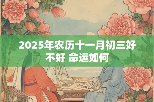 2025年农历十一月初三好不好 命运如何 2025年农历十一月初三好不好 命运如何