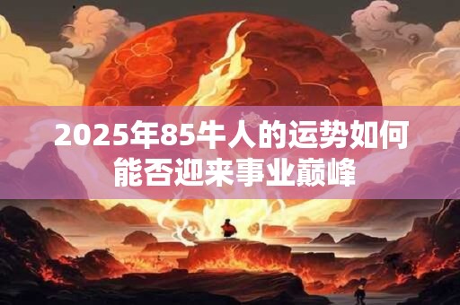 2025年85牛人的运势如何 能否迎来事业巅峰