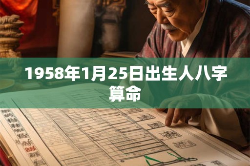 1958年1月25日出生人八字算命
