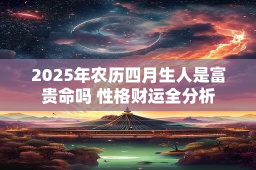 2025年农历四月生人是富贵命吗 性格财运全分析 2025年农历四月生人是富贵命吗 性格财运全分析
