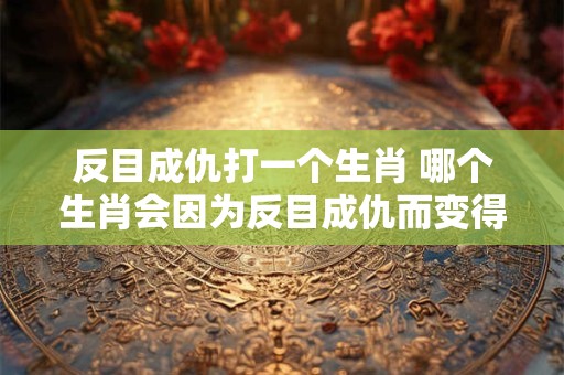 反目成仇打一个生肖 哪个生肖会因为反目成仇而变得不可调和
