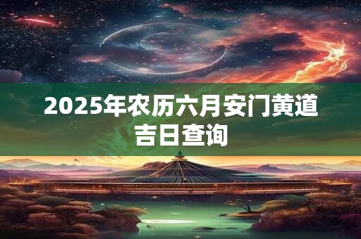 2025年农历六月安门黄道吉日查询