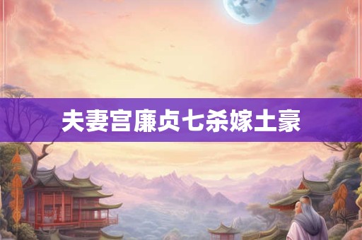 夫妻宫廉贞七杀嫁土豪